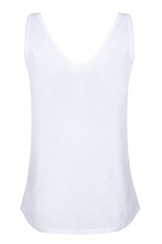 Back view of Sienna Tank - White