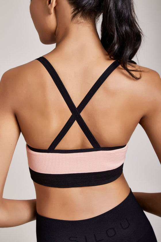 Back view of Alessandra Crop - Coral