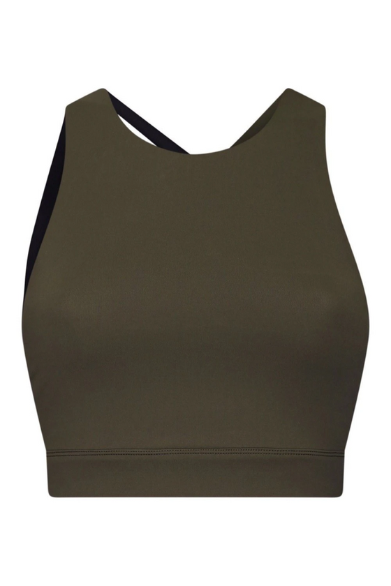 Front view of Audrey Crop - Olive 